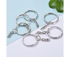 100 Pcs Bulk Split Metal Key Rings Keyring Blanks With Link Chains For DIY Craft