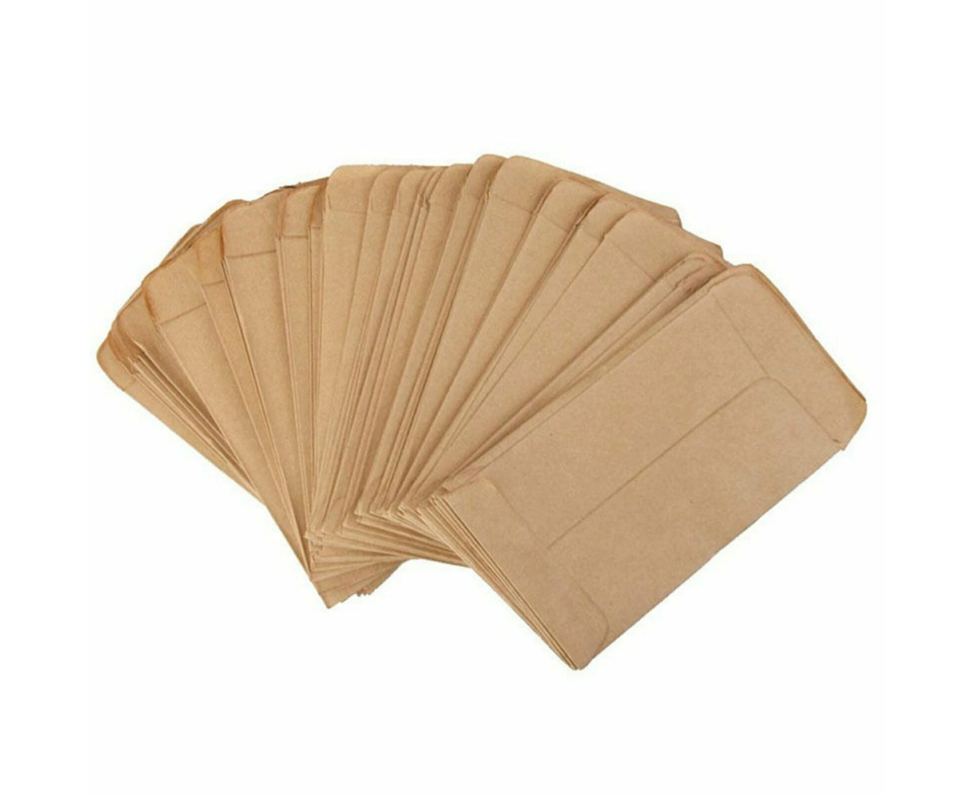 100Pcs Kraft Paper Seed Packets Garden Home Storage Bags Mini Envelopes 6x11cm