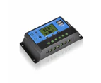 10/20/30A Amp 12V/24V Solar Panel Regulator Charge Controller Battery Dual USB