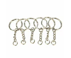 100 Pcs Bulk Split Metal Key Rings Keyring Blanks With Link Chains For DIY Craft