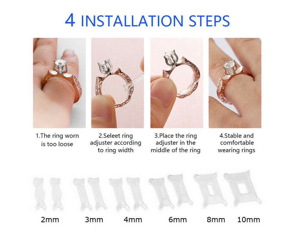 12pcs Invisible Ring Size Adjuster Set - Perfect For Resizing Loose Rings  For Men & Women Wedding Rings Essentials