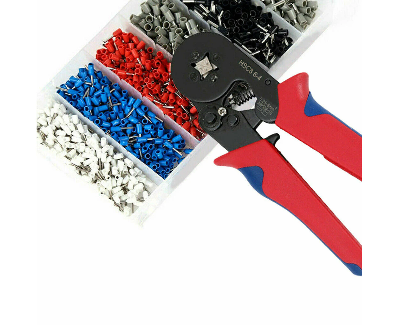 1500pcs 0.25-10mm Bootlace Ferrule Crimper Crimping Cord End Wire Ratchet Tool