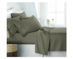 2000TC Brown Grey Bamboo Cooling Sheet Set Ultra Soft Breathable Flat Sheet Fitted
