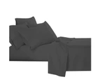 2000TC Black Bamboo Cooling Sheet Set Ultra Soft Breathable Flat Sheet Fitted