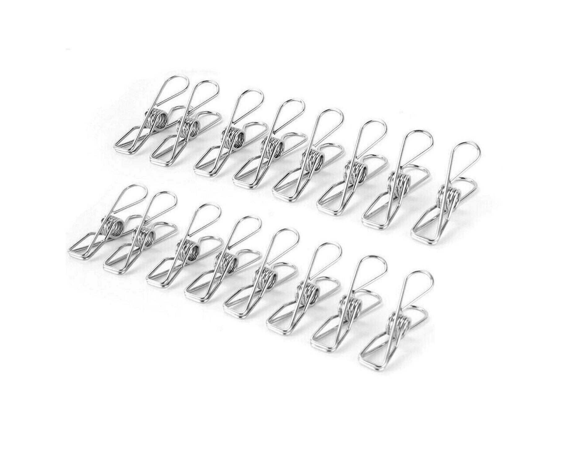 25-360x Stainless Steel Clothes Pegs Hanging Clip Pins Laundry Windproof Clamp