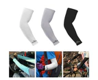 3 Pairs Cooling Sport Arm Sleeves Compression Protection Cover - Black