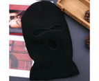 3 Holes Black Balaclava Style Mask Neck Warmer Ski Hat