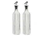 500ml Cooking Oil Dispenser Glass Bottle Olive Vinegar Pourer Wooden Rack