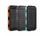 500000mAh Portable Solar Panel 2USB LED External Battery Power Bank Pack Charger - Black and Orange