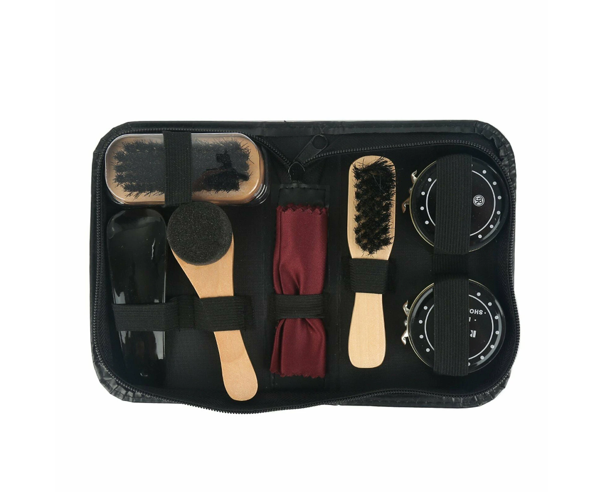 8Pcs Leather Bag Boots Shoes Sneakers Shoe Shine Care Kit Polish with Brush Set