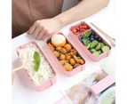 900ml Lunch Box 3-Layer Bento Box Students Eco-Friendly Leakproof Food Container - Green