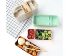 900ml Lunch Box 3-Layer Bento Box Students Eco-Friendly Leakproof Food Container - Beige