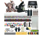Beginner Tattoo Kit Set 40 color Inks Power Supply 2 Machine Guns Needles Tips
