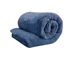 Blue Super Warm Teddy Bear Fleece Thermal Winter Quilt Doona Duvet
