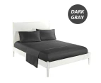 Dark Grey 2000TC Ultra SOFT FLAT & FITTED Sheet Set Queen/King/Super Size