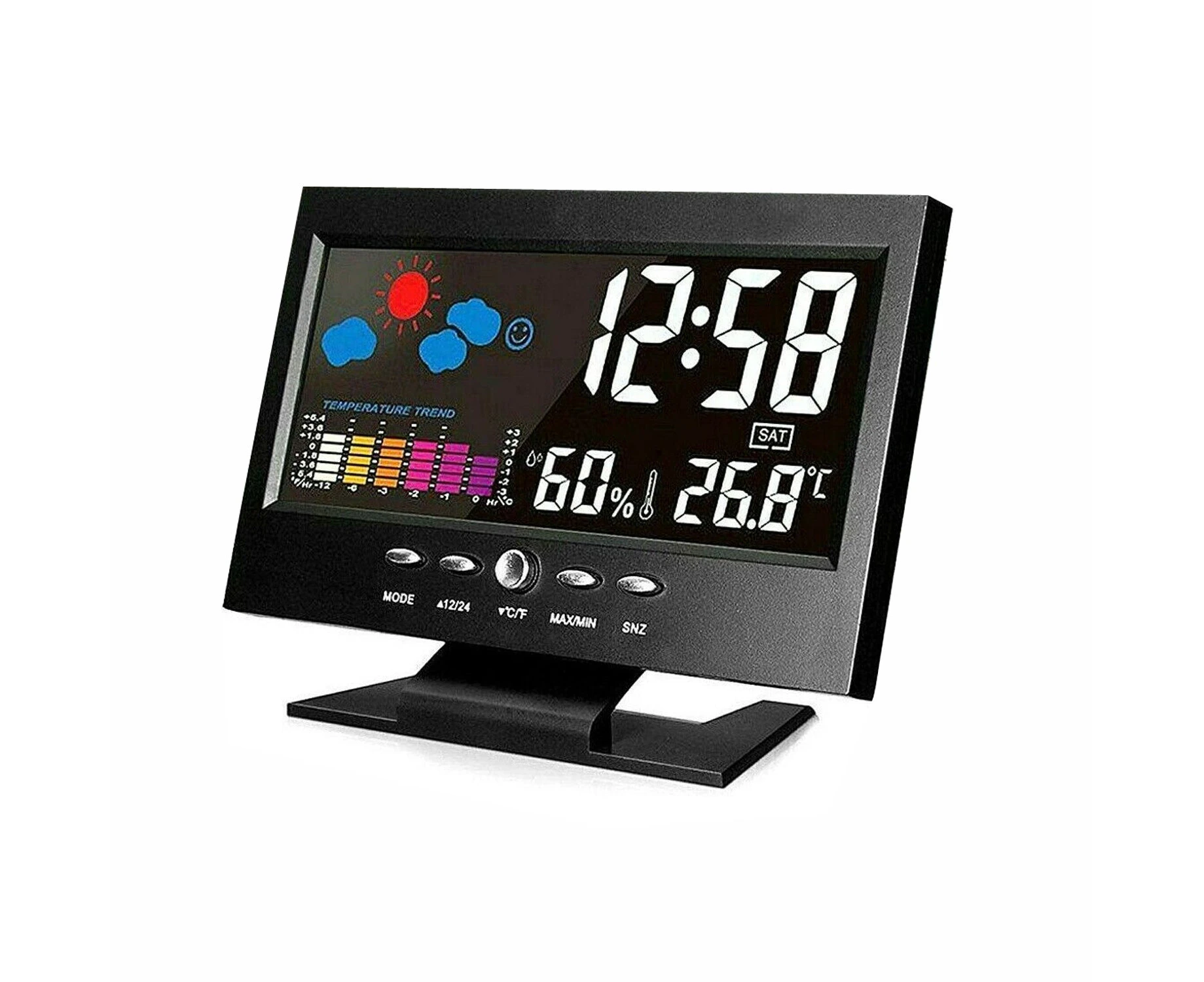 Digital Clock LED Display Desk Table Temperature Alarm Time Modern Home Decoration