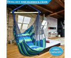 Garden Deluxe Hanging Hammock Chair Swing Outdoor/Indoor Camping W/ 2 Pillow - Rainbow(With  stick)