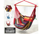 Garden Deluxe Hanging Hammock Chair Swing Outdoor/Indoor Camping W/ 2 Pillow - Beige(With stick)
