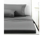 Grey 2000TC Ultra SOFT FLAT & FITTED Sheet Set Queen/King/Super Size