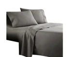 Gray 1000TC 4PCS Single/KS/Double/Queen/King Bed Flat Fitted Sheet Set Pillowcase