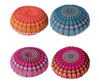 Large Mandala Floor Pillow Round Bohemian Meditation Cushion Cover Ottoman Pouf - Orange