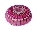 Large Mandala Floor Pillow Round Bohemian Meditation Cushion Cover Ottoman Pouf - Orange