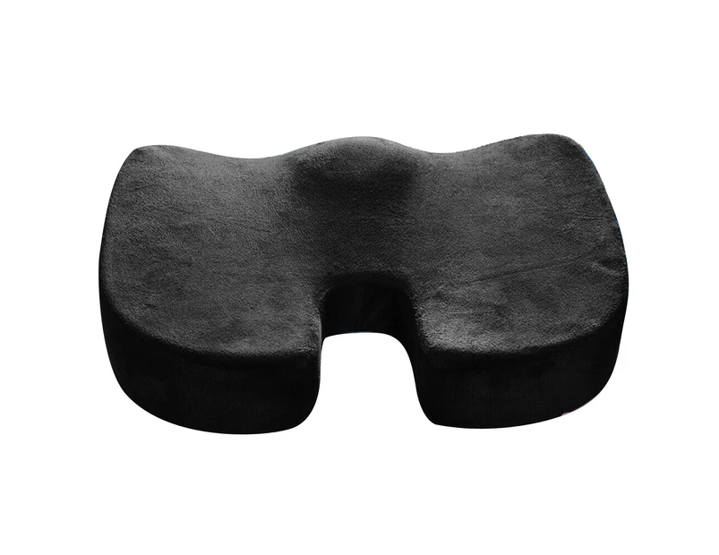 Memory Foam Back Support Seat Cushion Pillows Car Chair Pad Cushions - Black Seat Cushion