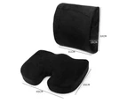 Memory Foam Back Support Seat Cushion Pillows Car Chair Pad Cushions - Black Seat Cushion