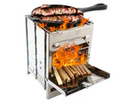 Portable BBQ Stove Folding Outdoor Picnic Camping Tool Steel Wood Burning Cooker