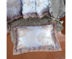Silver Blue Floral Queen/King Size Doona Duvet Quilt Cover Set Bedding Pillowcases
