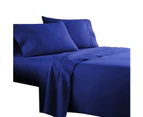 Royal Blue 1000TC 4PCS Single/KS/Double/Queen/King Bed Flat Fitted Sheet Set Pillowcase