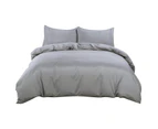 Silver Gray Soft Quilt/Duvet/Doona Cover Set Single/D/Queen/King/Super King Size Bed