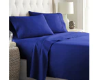 Royal Blue 1000TC 4PCS Single/KS/Double/Queen/King Bed Flat Fitted Sheet Set Pillowcase