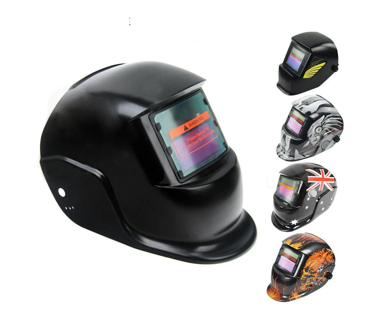 Solar Auto Darkening Welding Helmet ARC TIG MAG industrial Manufacturing - Flame Skull