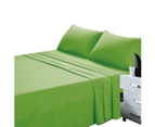 Soft 4pcs Pillowcase Flat Fitted Sheet Set - Green