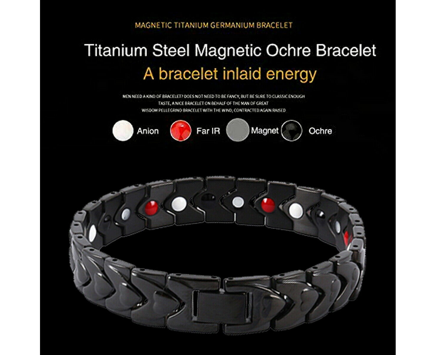 Womens Ultra Strength Silver  Gold Titanium Magnetic Bracelet