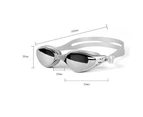 Swim Goggles Waterproof Anti-Fog UV Swimming Glasses Adult Adjustable - Silver