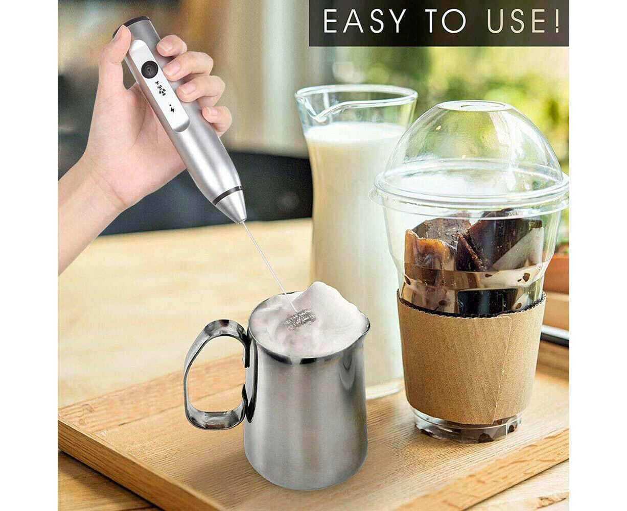 400ml Stainless Steel Spring Milk Frother Latte Foamer Milk Foam Machine  with Handle and Cover for Coffee Cappuccino Home