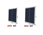 30W 20W DIY Solar Panel Kit 12V Trickle Battery Charger for RV House Charge Kit
