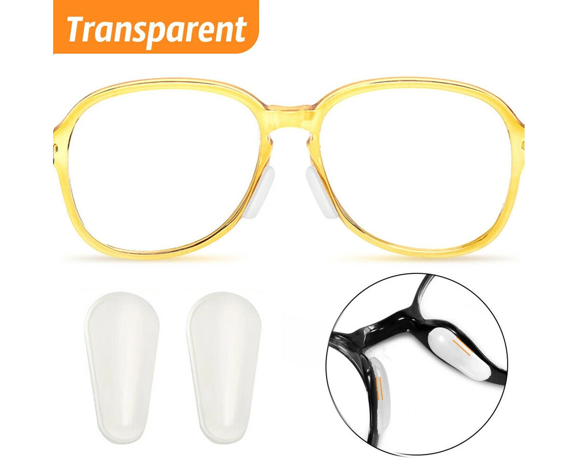 12 Pairs Glasses Nose Pads Non-slip Half Moon Hollow Solid Color Stylish  Daily Using Long Lasting Silicone Eyeglass Nose Pad for Office 