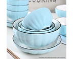 SOGA Blue Japanese Style Ceramic Dinnerware Crockery Soup Bowl Plate Server Kitchen Home Decor Set of 12