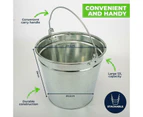 2x Metal Bucket Ribbed Tin Pot Handle Bucket Wedding Pool Garden