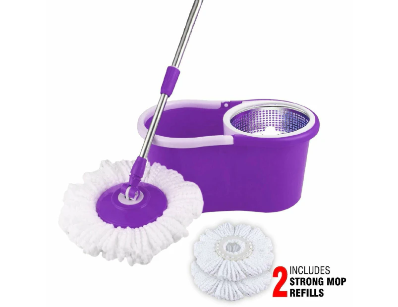 Spin Mop and Bucket Set  Multi-colour - Purple Mop Bucket