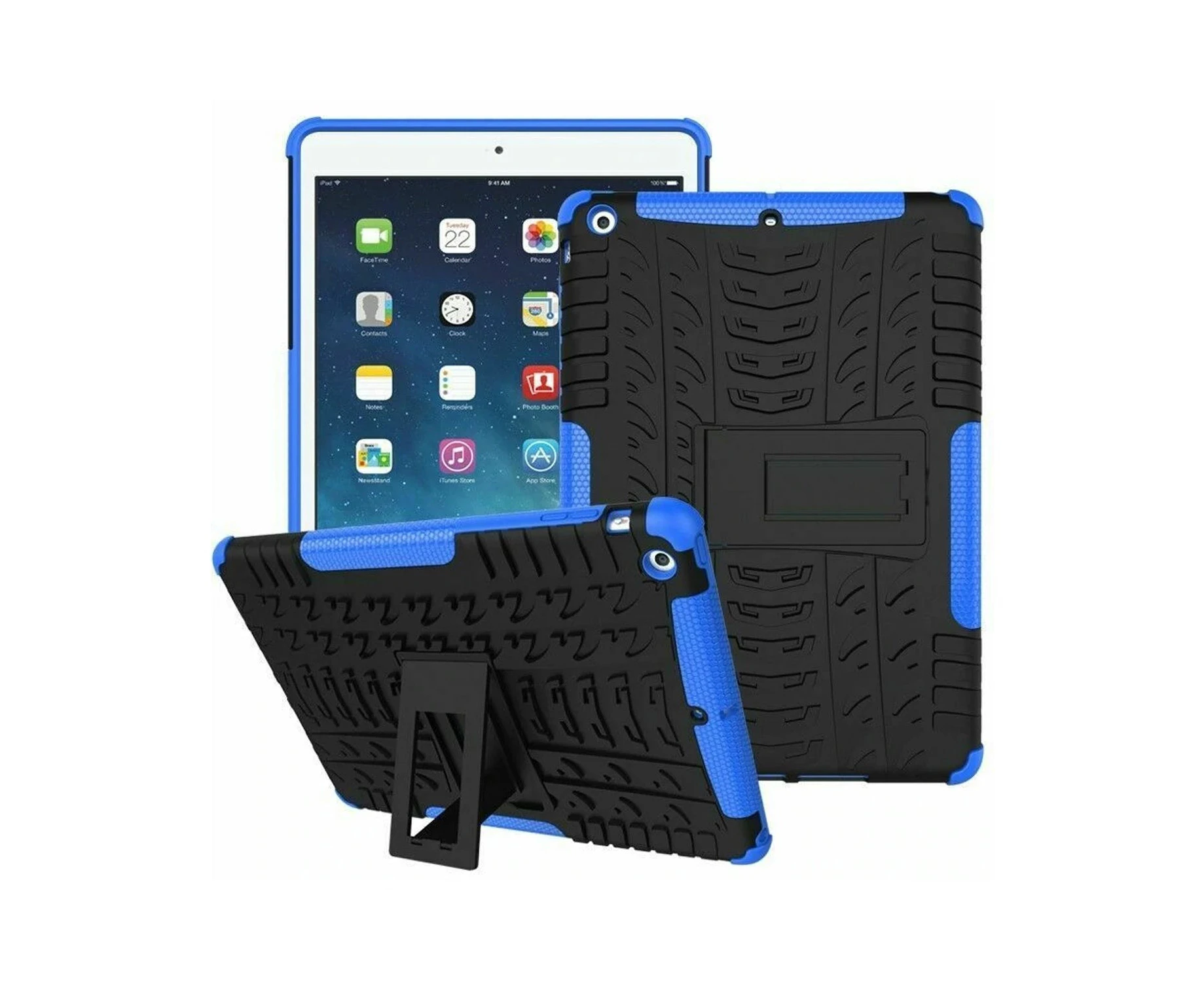 Blue Heavy Duty Smart iPad Case Cover iPad 9th 8th 7th 6th Gen Air 2 4