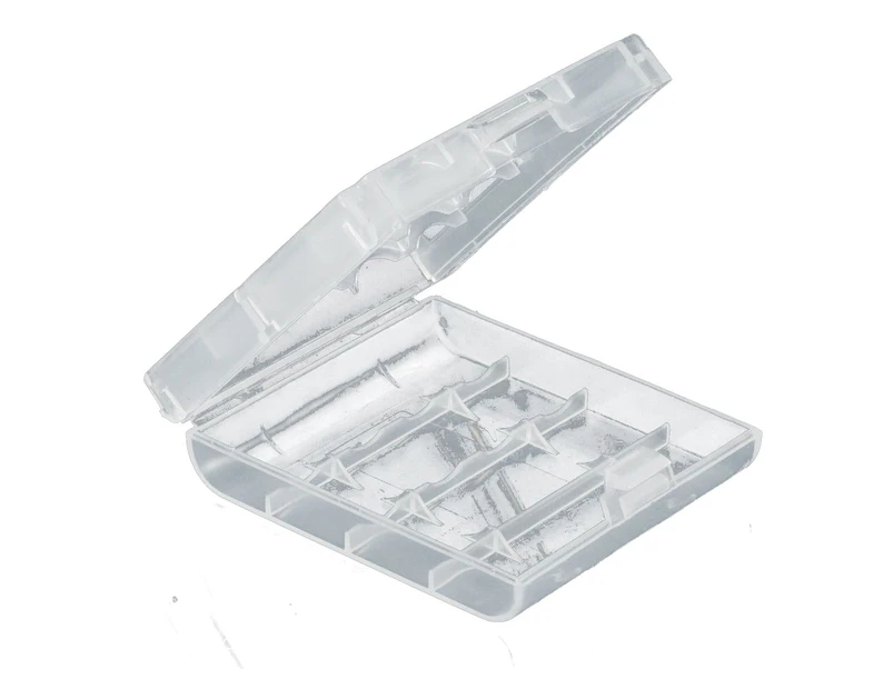 4x Clear Plastic AA AAA Battery Box Storage Case Cover Batteries Holder