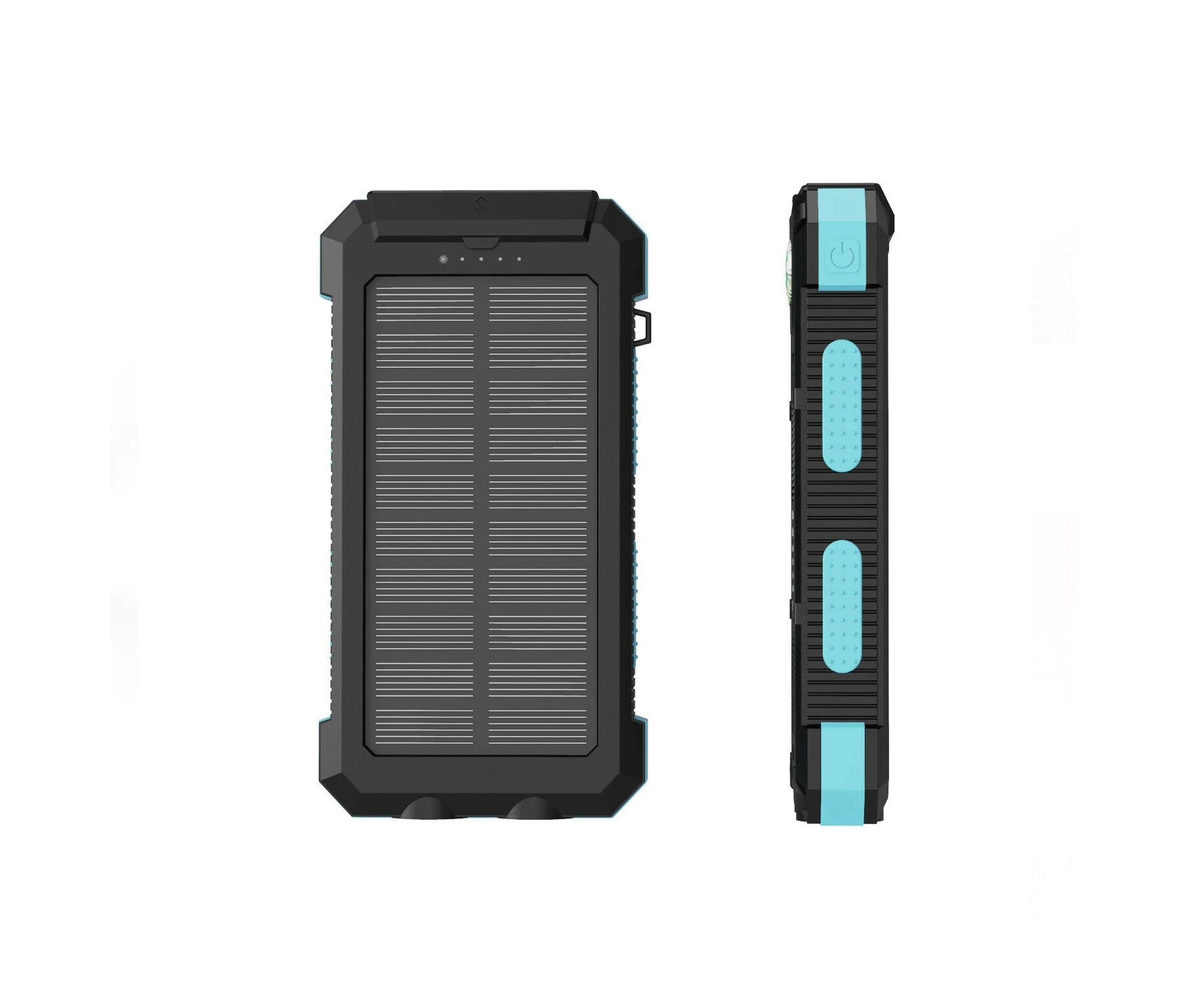 500000mAh Portable Solar Charger Power Bank Dual USB 2.4A Fast Charge  Waterproof - Black(solar)