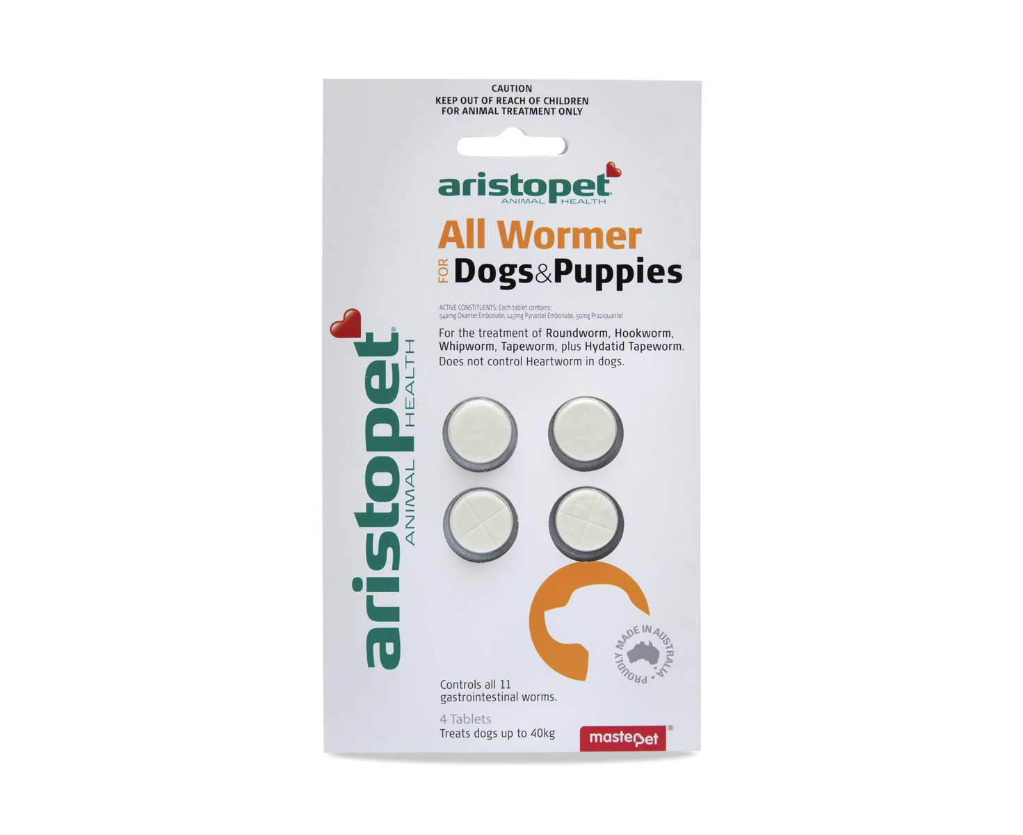 Aristopet Allwormer Tablets for Small Dogs & Puppies Pack of 4