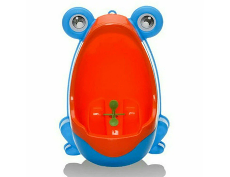 Kid Baby Potty Toilet Training Urinal Boys Pee Trainer Cute Frog Shaped Bathroom - Blue