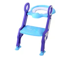 Kids Toilet Ladder Baby Toddler Training Toilet Step Potty Seat Non Slip Trainer - Blue / Purple