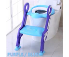 Kids Toilet Ladder Baby Toddler Training Toilet Step Potty Seat Non Slip Trainer - Blue / Purple